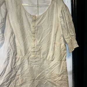 White eyelet babydoll with fake button-up detail size 20 plus size